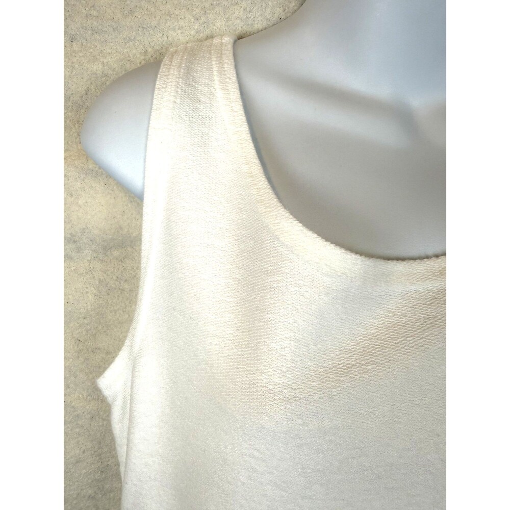 Lauren K. Sport Mixed-Media Terry Cloth & Tencel Bright White Maxi – Size Small - Picture 7 of 9